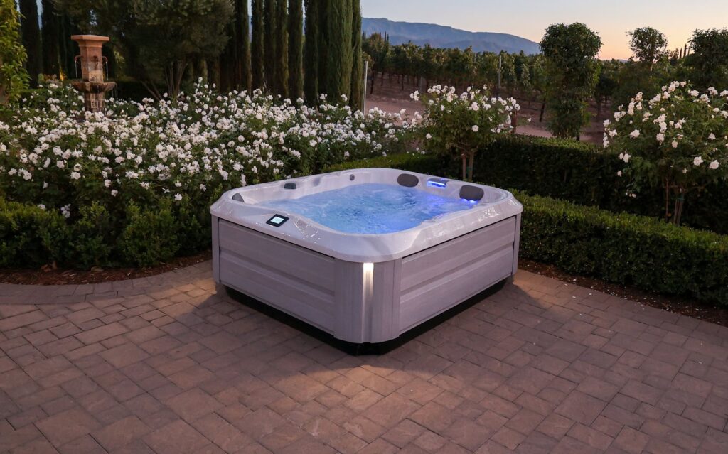 jacuzzi hot tub j 325 platinum brushedgray patio02
